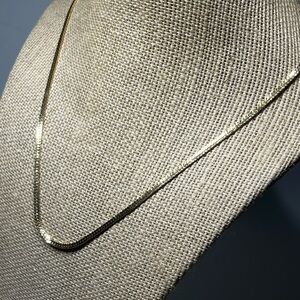 Vintage Monet Elegant Gold-Tone Herringbone Necklace